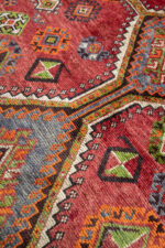 RCA476 Qashqai Luri Tribal Rug With Triple Diamond Medallions Fars Carpet 6