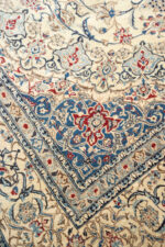 RCA479 Super Fine Nain 6 La Persian Carpet Ivory Field With Shah Abbasi 6