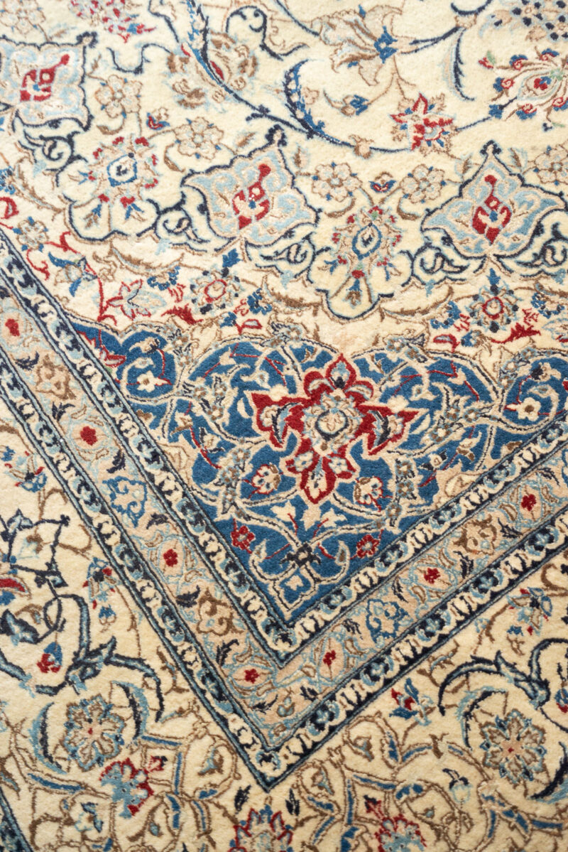 Rca479 Super Fine Nain 6 La Persian Carpet Ivory Field With Shah Abbasi 6