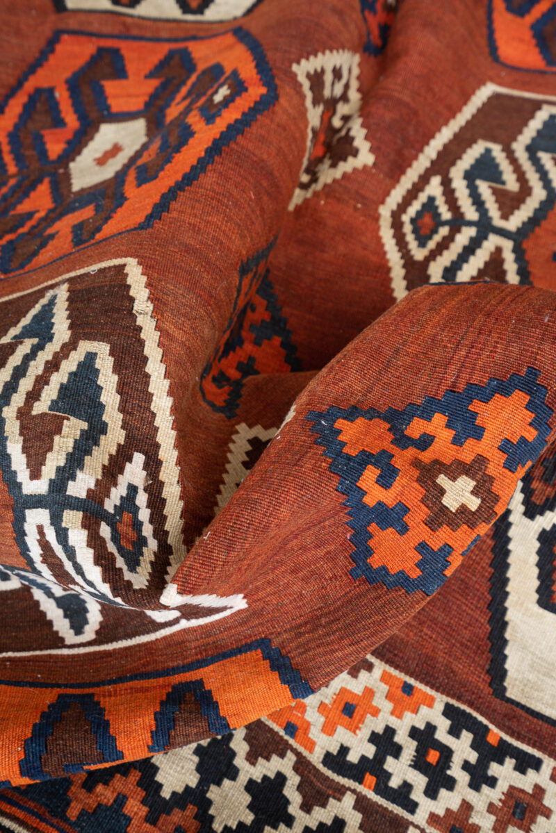 RK230 Qashqai Tribal Kilim With Shield Medallions 5
