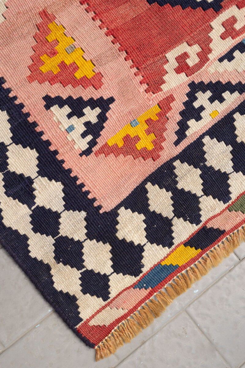 RK232 Qashqai Kilim With Butterfly Motifs And Geometric Medallions 5