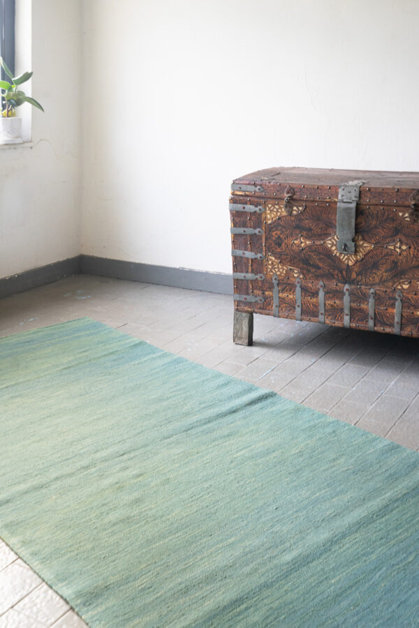 RK237 Fine Mazandaran Minimalist Blue Field Kilim Runner 2