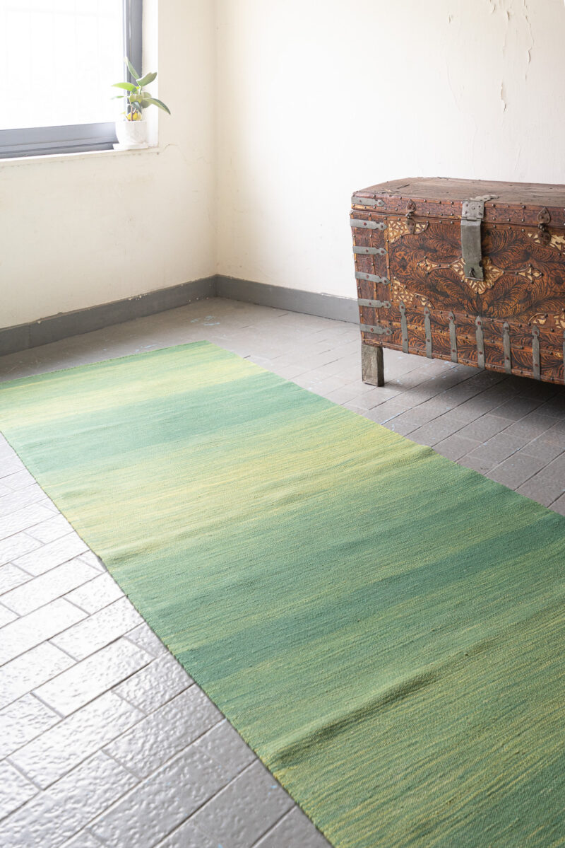 RK238 Mazandaran Minimalist Green Field Kilim Runner 2