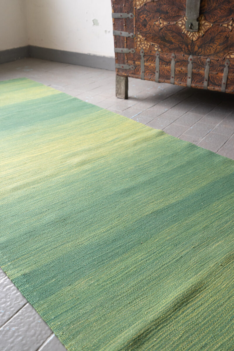 RK238 Mazandaran Minimalist Green Field Kilim Runner 4