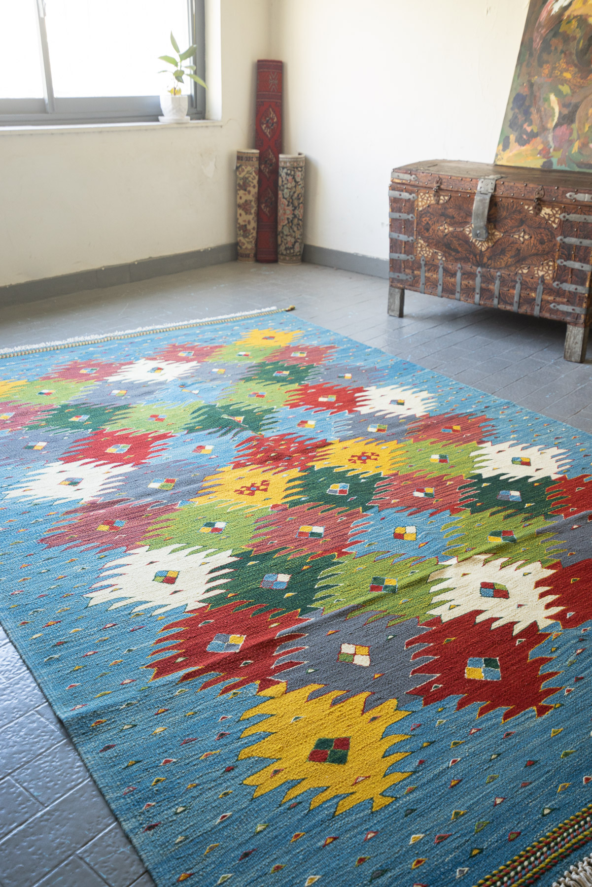 RK253 Contemporary Fine Khalaj Flower Kilim 2