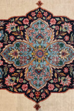 Super Fine Persian Yazd Kerman Rug, Medallion Design, Kork Wool, C. 1940s, 220*150CM - Image 3
