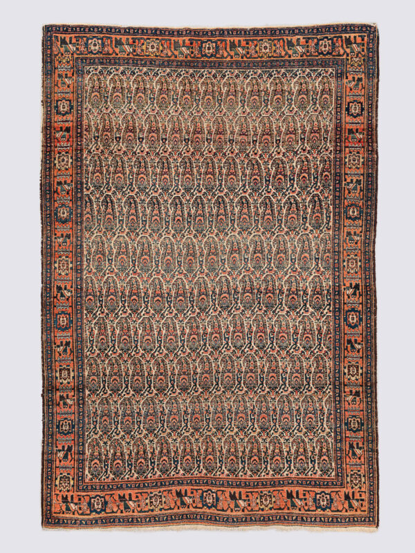 Antique Persian Senneh Rug, Boteh Field